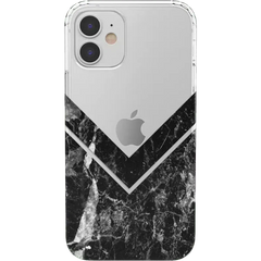 Sleek and Simple | Black Marble V Clear Case