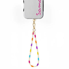 Rainbow Beaded Wristlet Phone Chain | Love Island x Casely