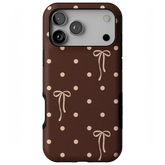Teddy Bows | Brown Polka Dot Case