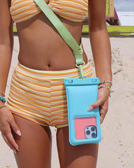 AquaBuddy | Aquamarine Ocean Blue Shimmer Waterproof Phone Pouch