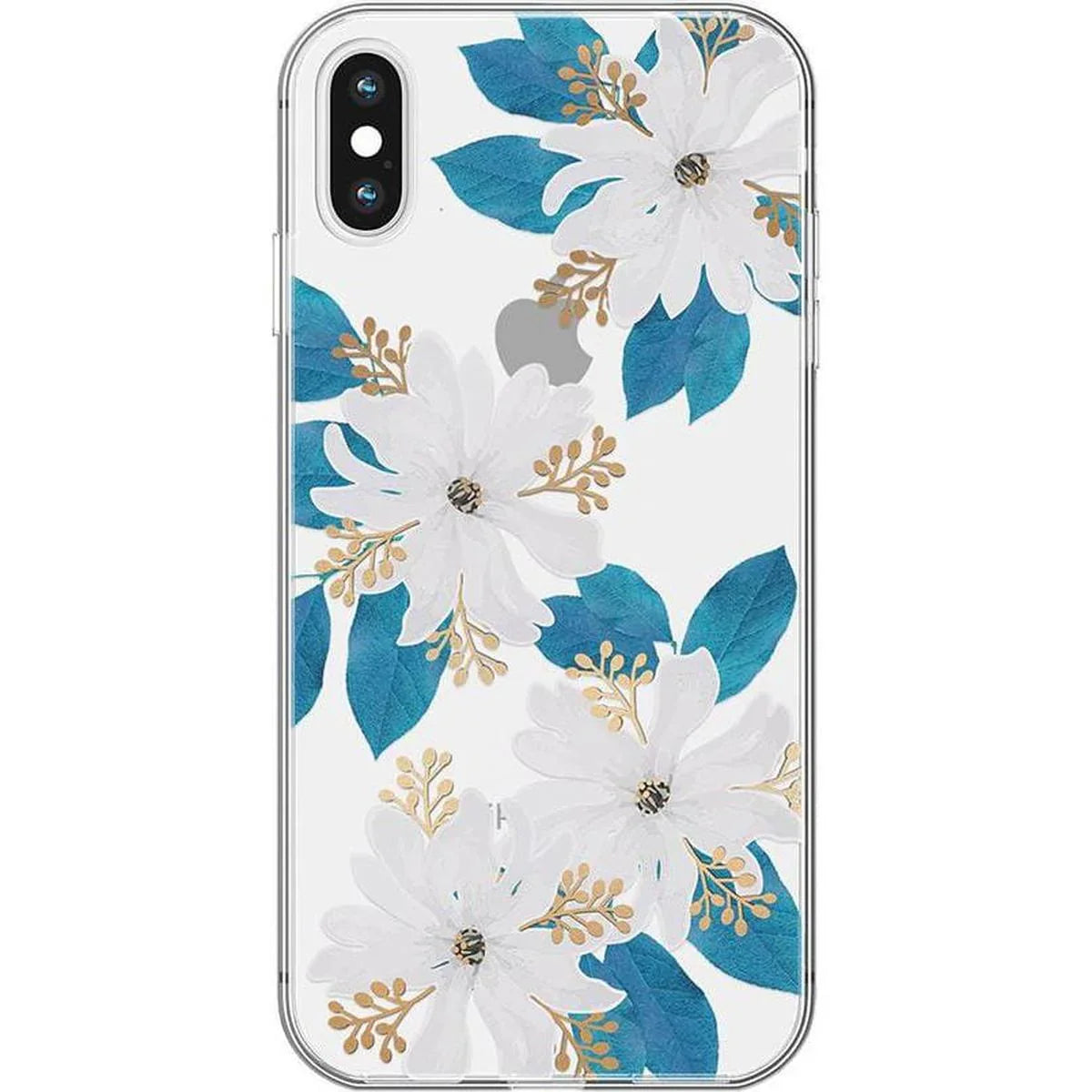 Forget Me Not | Blue and Gold Clear Floral Case