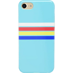 Totally Groovy | Teal Rainbow Stripes Color Block Case