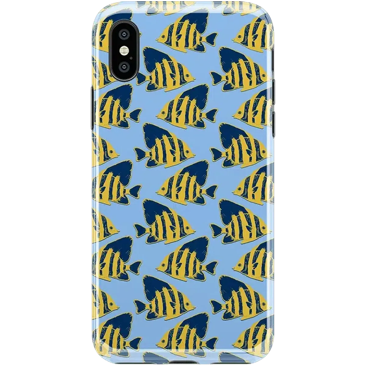 Something's Fishy | Navy Blue & Yellow Fish Print Case