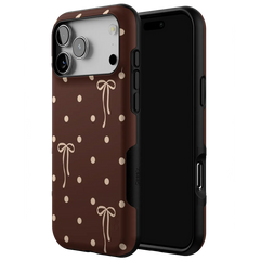 Teddy Bows | Brown Polka Dot Case