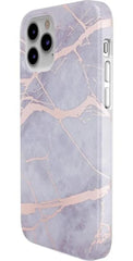 Touch of Lavender | Lavender Gray & Rose Gold Marble Case