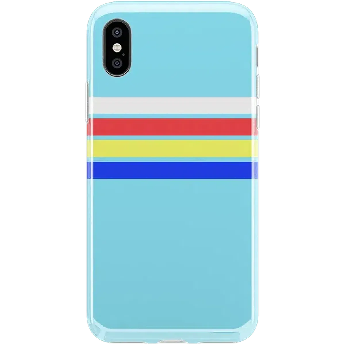 Totally Groovy | Teal Rainbow Stripes Color Block Case