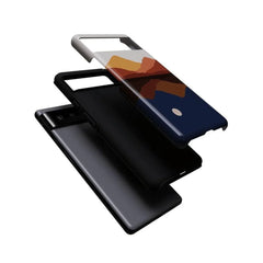 Opposites Attract | Day & Night Colorblock Mountains Google Pixel Case
