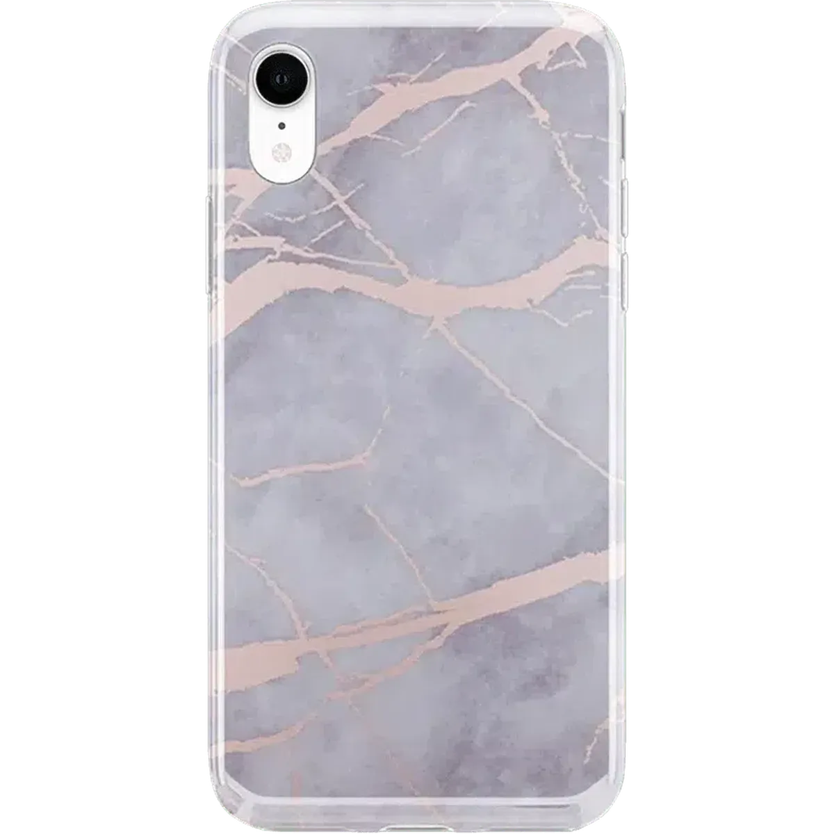 Touch of Lavender | Lavender Gray & Rose Gold Marble Case
