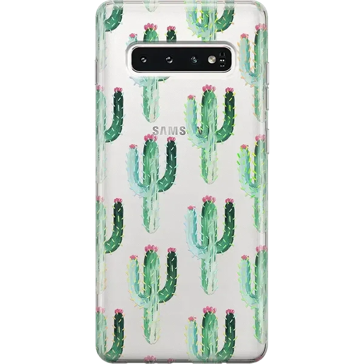 Cactus Patterned Clear Floral Samsung Case